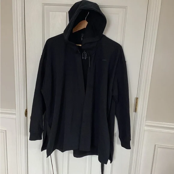 Nike Womens Dri-Fit Wrap Training Hoodie Size Large Black Athleisure 889204-010 - Picture 3 of 7